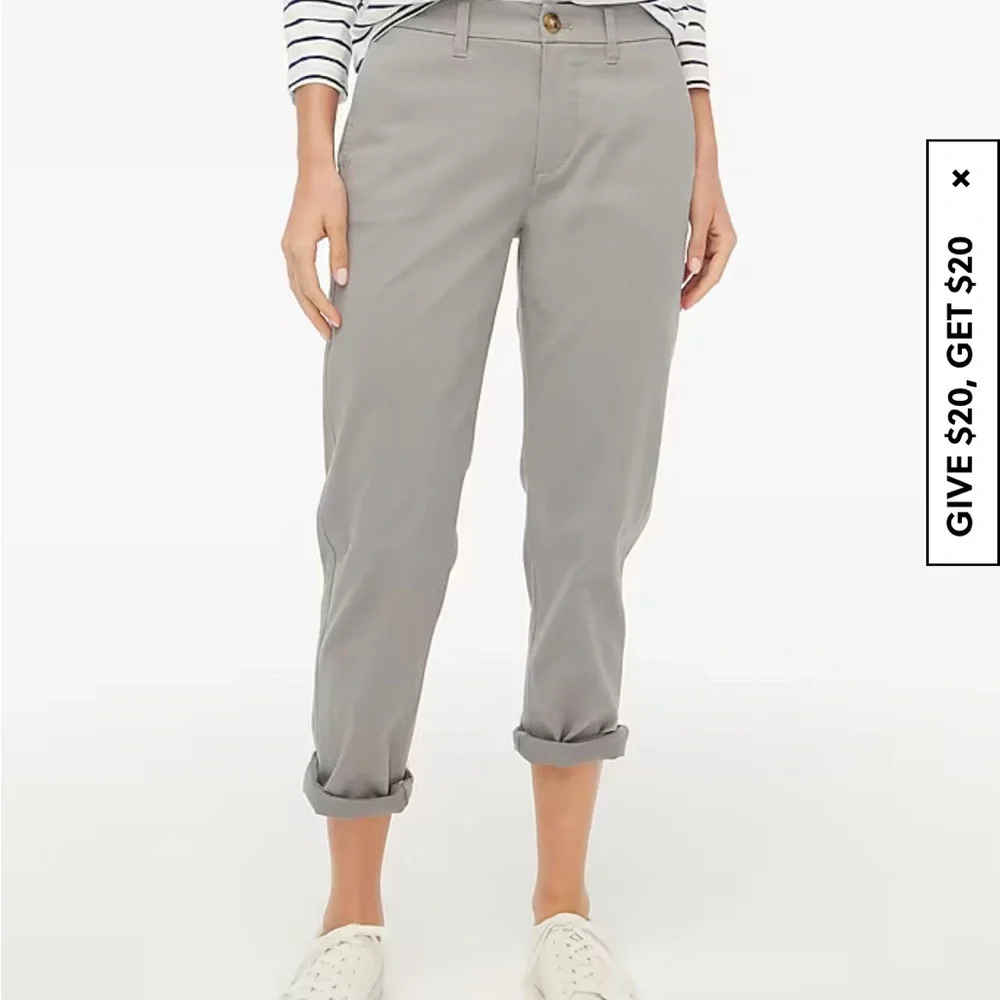 J. Crew Light Gray Cropped Chino Pants